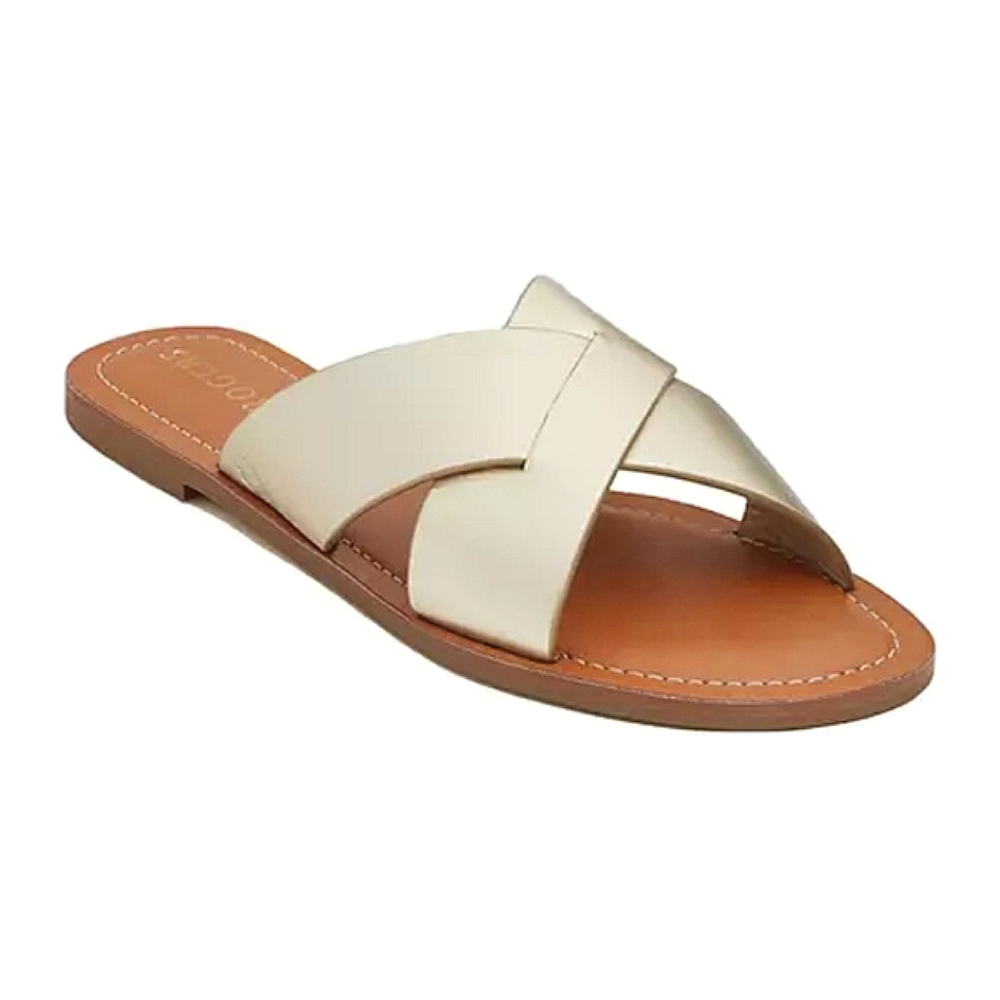 Jack Rogers Slotted Sloan X-Band Leather Metallic Sandals - Picture 3 of 9